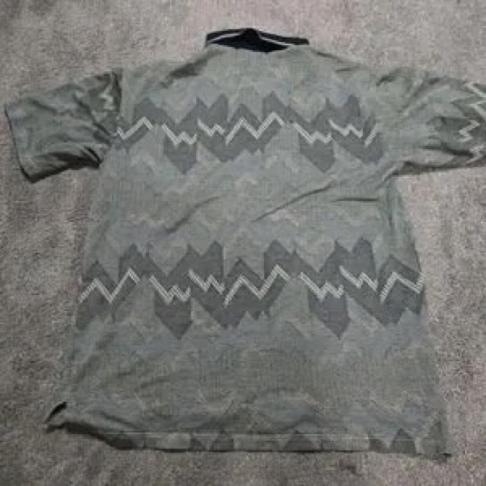 Kids Green Patterned Polo Shirt with Black Collar - Picture 7 of 7